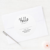 Sticker Rond Script moderne Simple Nom de réunion de famille (Enveloppe)