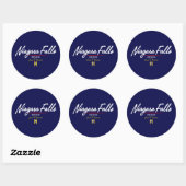 Sticker Rond Script Niagara Falls (Feuille)