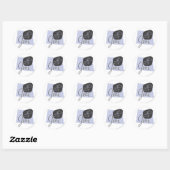 Sticker Rond Script noir et bleu Jerry (Feuille)