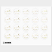 Sticker Rond Script Or Moderne Sa Faveur Mariage Favorite (Feuille)