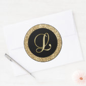 Sticker Rond Script or Monogram L (Enveloppe)