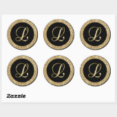 Sticker Rond Script or Monogram L (Feuille)