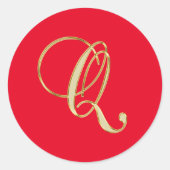 Sticker Rond Script or Monogramme Q (Devant)