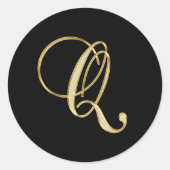 Sticker Rond Script or Monogramme Q (Devant)