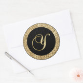 Sticker Rond Script or Monogramme Y (Enveloppe)