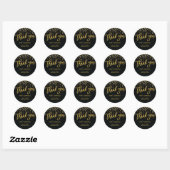 Sticker Rond Script Pailleté Or Merci D'être Venue Anniversaire (Feuille)