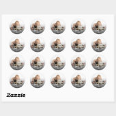 Sticker Rond Script personnalisé pour photo de premier annivers (Feuille)