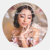Sticker Rond Script Quinceanera photo 15e anniversaire (Devant)