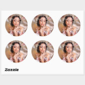 Sticker Rond Script Quinceanera photo 15e anniversaire (Feuille)