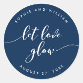 Sticker Rond Script Relax Laisser l'amour brillant Mariage de c (Devant)