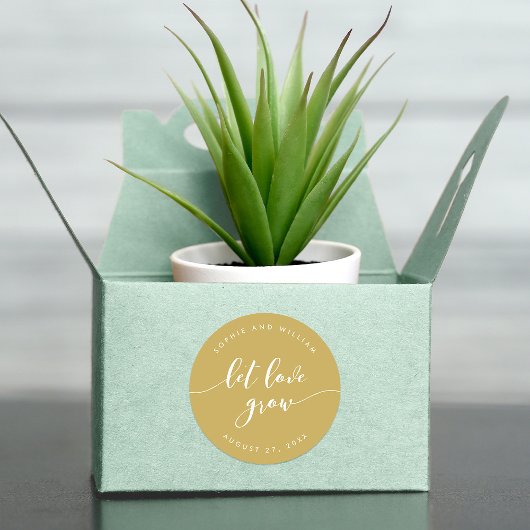 Sticker Rond Script Relax Laisser l'amour grandir Mariage de co