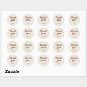 Sticker Rond Script rétro Boho | MERCI MARIAGE (Feuille)