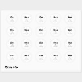 Sticker Rond Script rétro Mariage de coeur Petal Toss minimalis (Feuille)