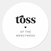 Sticker Rond Script rétro Mariage de coeur Petal Toss minimalis (Devant)