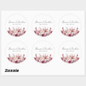 Sticker Rond Script rose Rose Dusty moderne (Feuille)