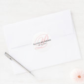 Sticker Rond Script rose vif Premier P Monogramme Mariage Favor (Enveloppe)