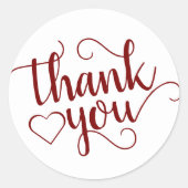 Sticker Rond Script rouge simple | Baby shower aux cerises (Devant)