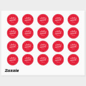 Sticker Rond Script rustique blanc rouge Nous avons déplacé une (Feuille)