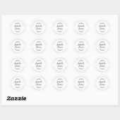 Sticker Rond Script rustique noir Mariage blanc Adresse de reto (Feuille)