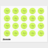 Sticker Rond Script Signature Elegant Wedding RSVP Cyber Lime (Feuille)