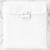 Sticker Rond Script Silver Gradué | Faux Metallic tendance (Sac)