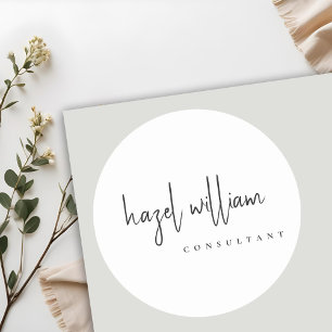 Sticker Rond Script simple et simple minimaliste moderne noir e