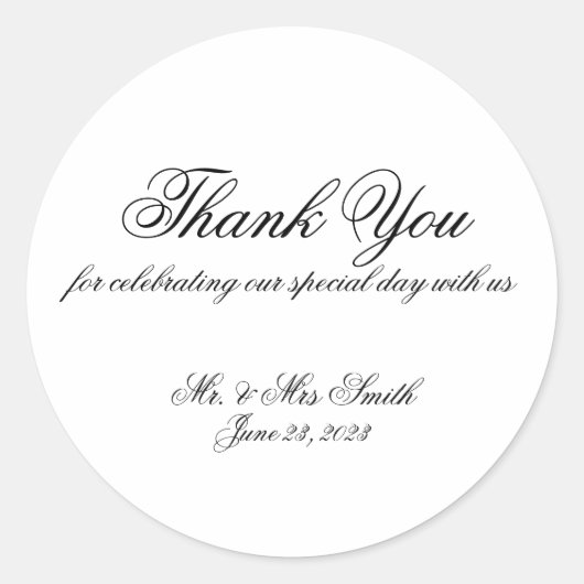 Sticker Rond Script simple Merci (Devant)