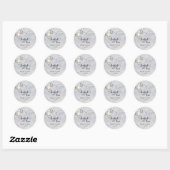 Sticker Rond Script Sparkling Neige Mariage d'hiver (Feuille)