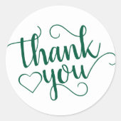 Sticker Rond Script vert simple | Chasseur Merci florissant (Devant)