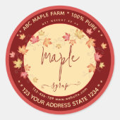 Sticker Rond Script Vintage maple syrup labels (Devant)