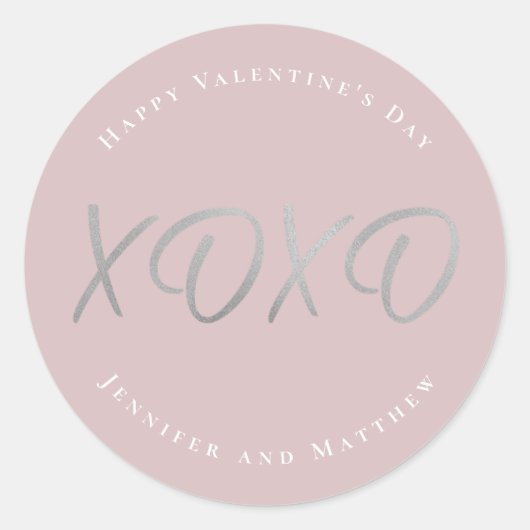 Sticker Rond Script XOXO Joyeuse Saint-Valentin Fête (Devant)