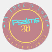 STICKER ROND SCRIPTURE DE BIBLE "IN THE O LORD" CLASSIQUE ROND (Devant)