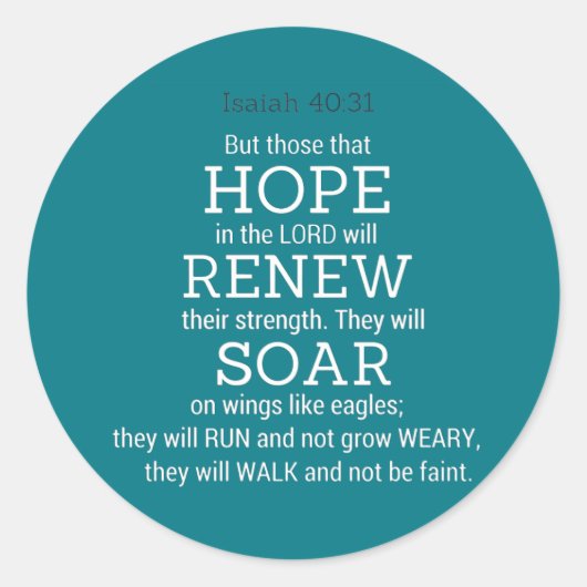 Sticker Rond Scripture Isaiah-40-31 (Devant)