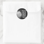 Sticker Rond SCRIPTURE John 8:32 Fleurs noires / blanches (Sac)
