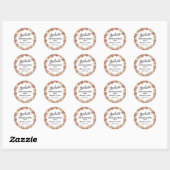 Sticker Rond Scrire de fin d'études Boho Rose Wreath (Feuille)