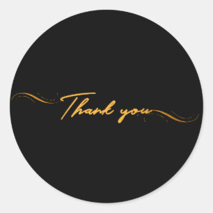 Sticker Rond Scrire minimalisme Merci Gold Typographie Round