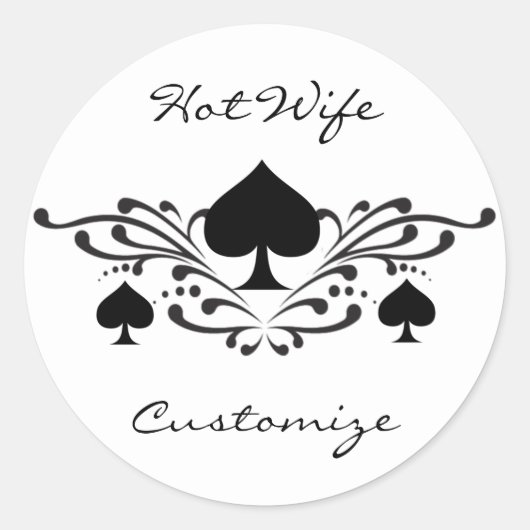 Sticker Rond Scroll de style tatouage Black Spades Thunder_Cove (Devant)