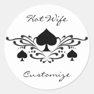 Sticker Rond Scroll de style tatouage Black Spades Thunder_Cove