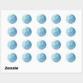 Sticker Rond Scrolling Yin & Yang (Earth blues) (Feuille)