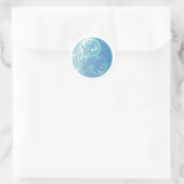 Sticker Rond Scrolling Yin & Yang (Earth blues) (Sac)