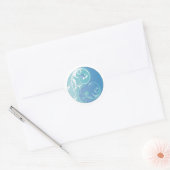 Sticker Rond Scrolling Yin & Yang (Earth blues) (Enveloppe)