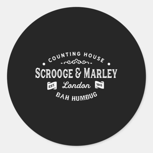 Sticker Rond Scrooge and Marley Counting House Christmas Carol (Devant)