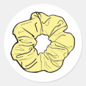 Sticker Rond Scrunchie jaune (Devant)