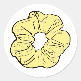 Sticker Rond Scrunchie jaune
