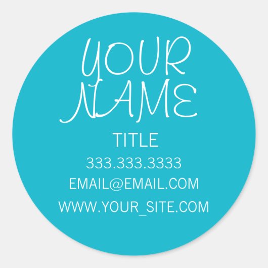 Sticker Rond Scuba Blue Freehand simple (Devant)