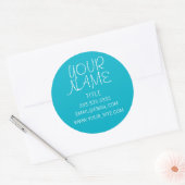 Sticker Rond Scuba Blue Freehand simple (Enveloppe)