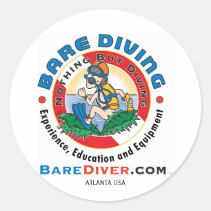 Sticker Rond Scuba Crazy Diver, ATLANTA USA