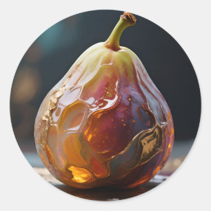 Sticker Rond Sculpture en verre ambre de figue