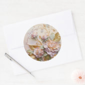 Sticker Rond Sculptures roses pour Noël (Enveloppe)