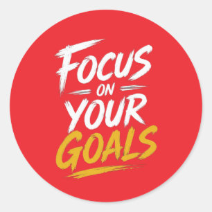 Sticker Rond Se concentrer sur vos objectifs Motivationnel